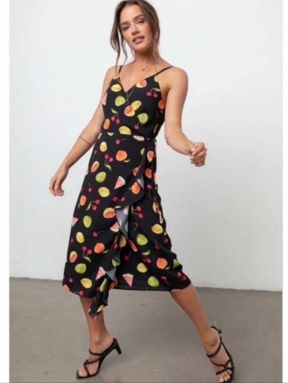 Rails Iris Fruit Tropic Wrap Dress M